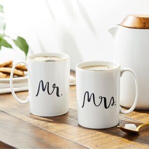Kate Spade New York Bridal Party Mr. & Mrs. Mugs Set of Two